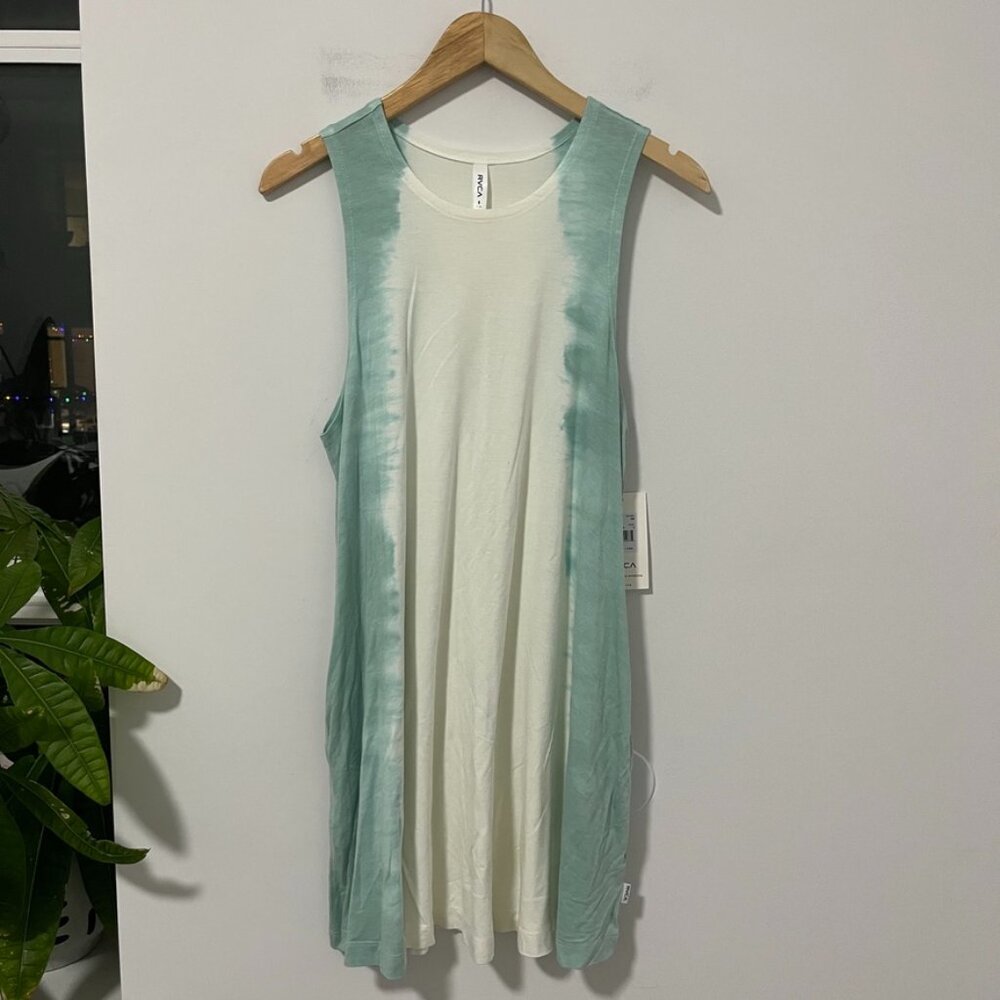 NEW RVCA Blue & White Sucker Punched Mini Dress Size Small